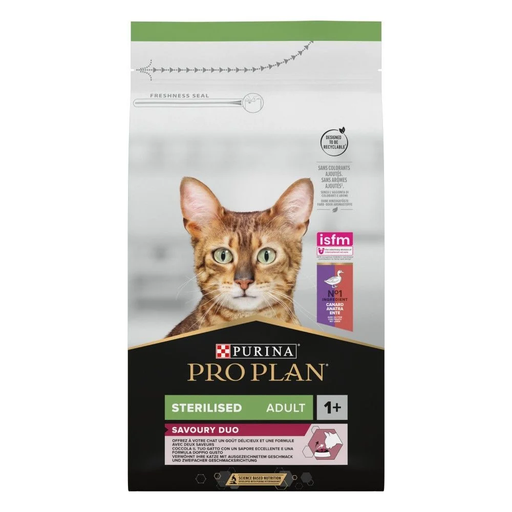 Сухой корм для кошек Pro Plan Sterilised Adult Savoury Duo 1,5 кг - утка и печень Сухой корм для кошек Pro Plan Sterilised Adult Savoury Duo 1,5 кг - утка и печень