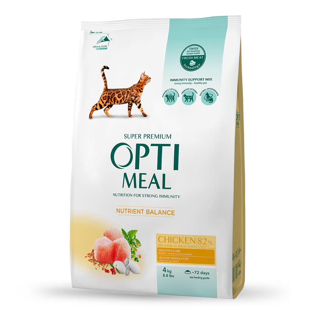 Сухой корм для кошек Optimeal Nutrient Balance Adult 4 кг - курица