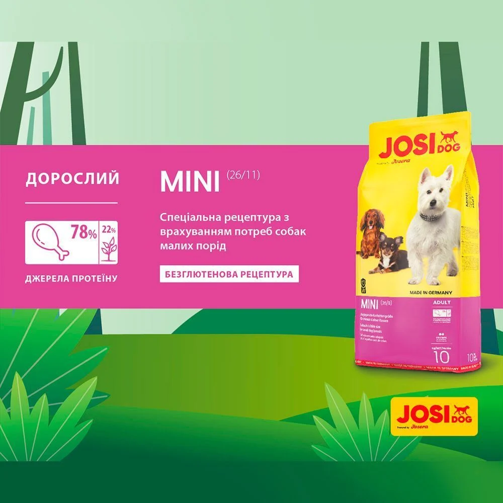 Сухий корм для собак Josera JosiDog Mini Adult 900 г - домашня птиця