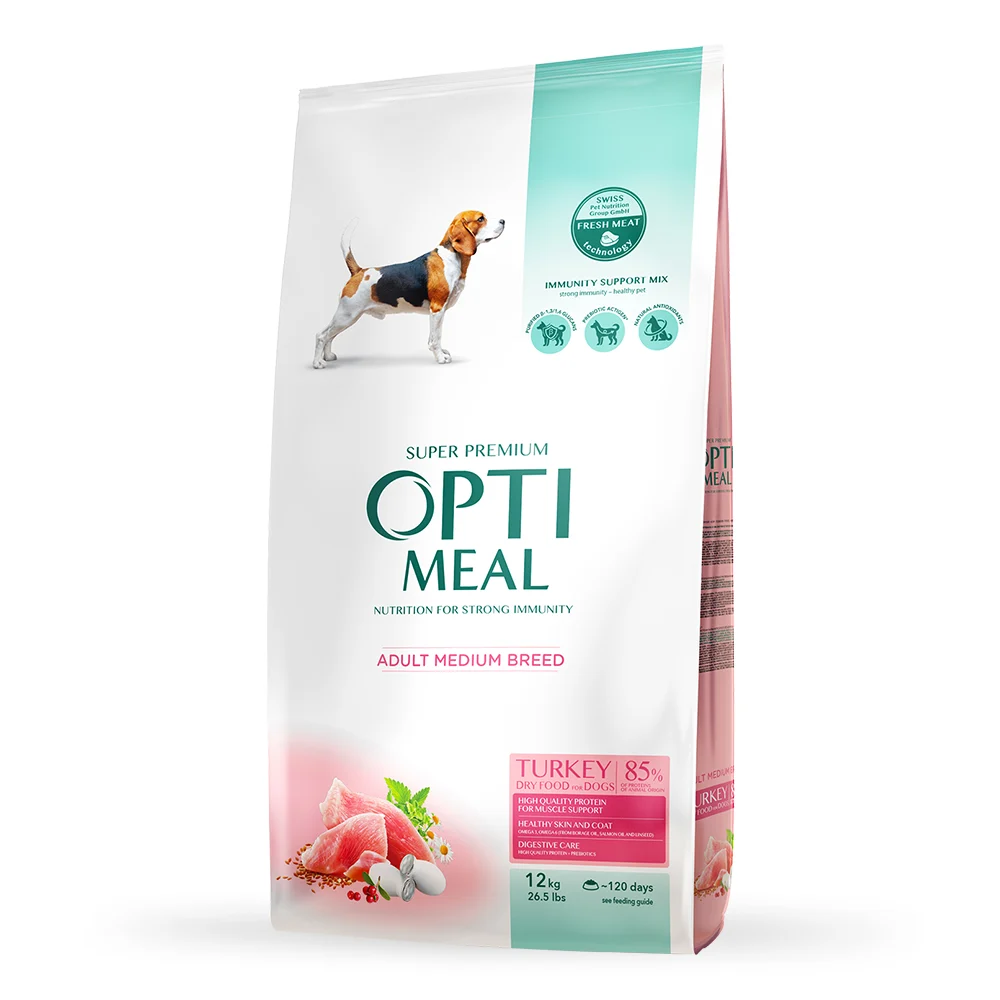 Сухой корм для собак Optimeal Medium Breed Adult 12 кг - индейка