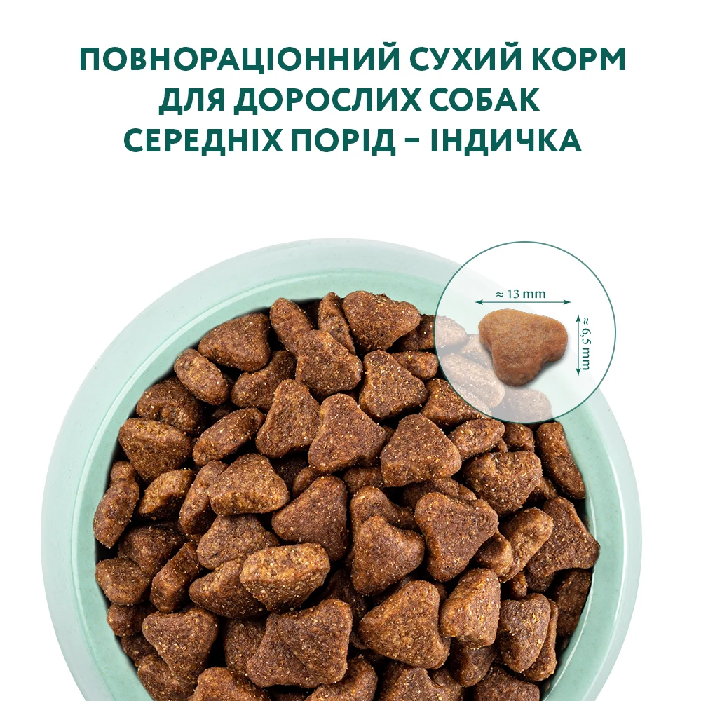 Optimeal Medium Breed Adult сухой корм для собак 1,5 кг - индейка