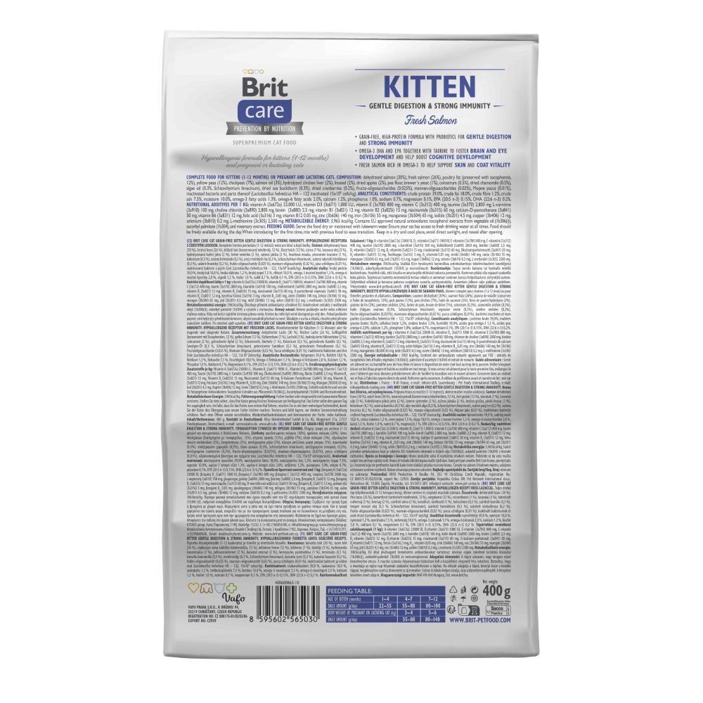 Сухий корм для кошенят Brit Care Cat Grain Free Kitten Gentle Digestion Strong Immunity 400 г - лосось Сухий корм для кошенят Brit Care Cat Grain Free Kitten Gentle Digestion Strong Immunity 400 г - лосось