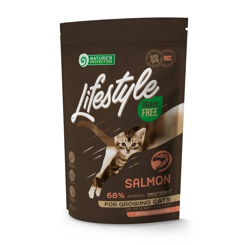 Сухий корм для кошенят Nature's Protection Lifestyle Kitten Grain Free 400 г - лосось Сухий корм для кошенят Nature's Protection Lifestyle Kitten Grain Free 400 г - лосось
