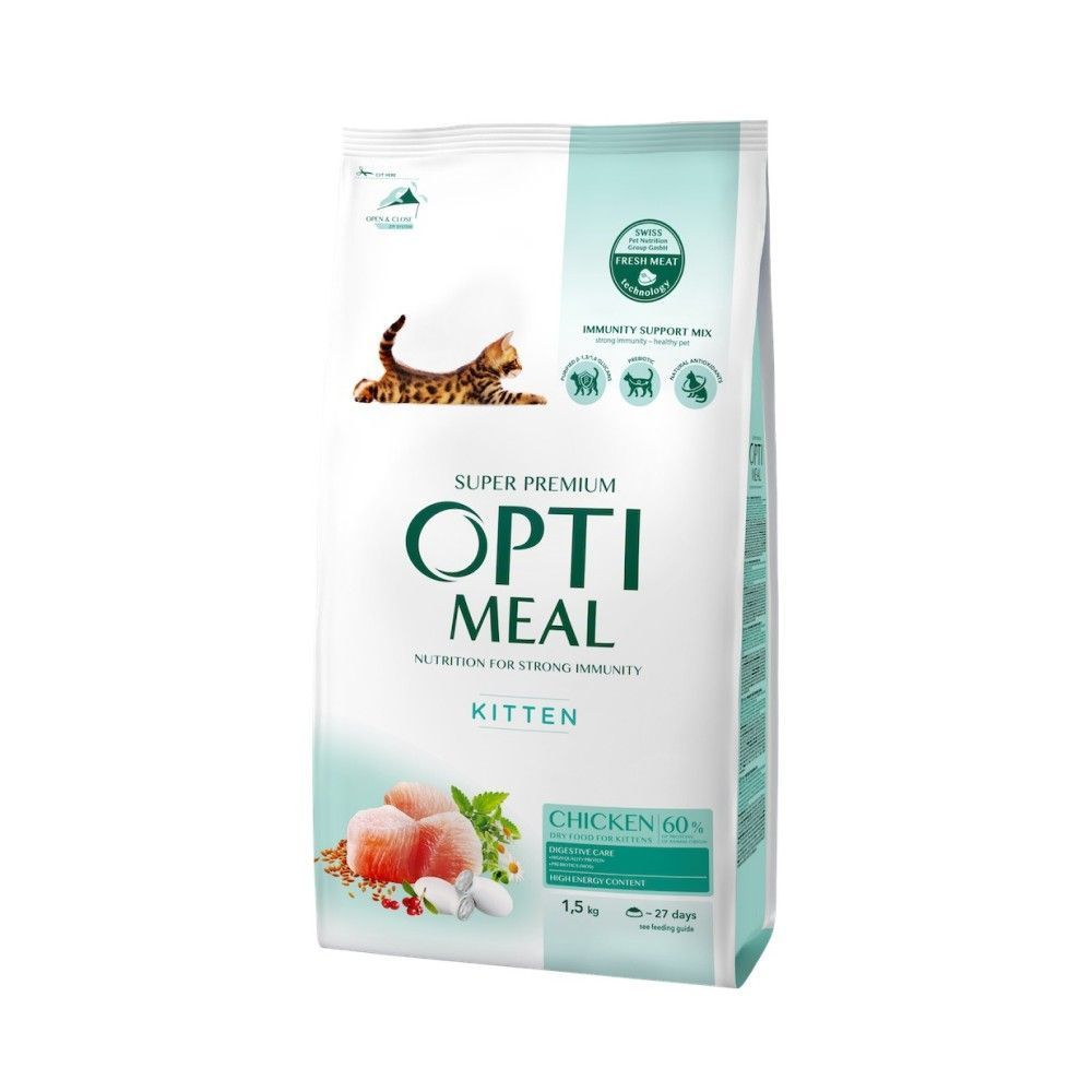 Сухой корм для котят Optimeal Kitten 1,5 кг - курица
