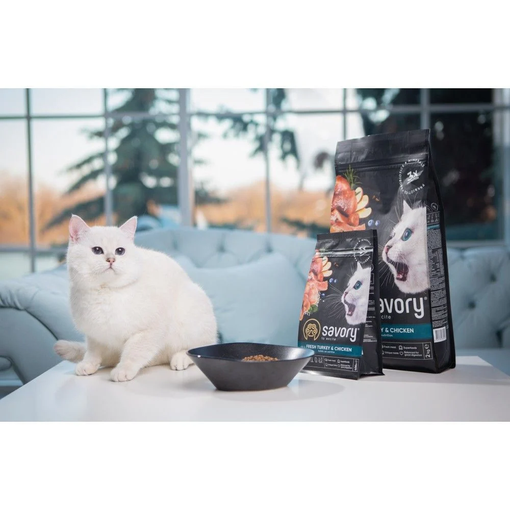 Сухий корм для кошенят Savory Kitten 400 г - індичка та курка Сухий корм для кошенят Savory Kitten 400 г - індичка та курка