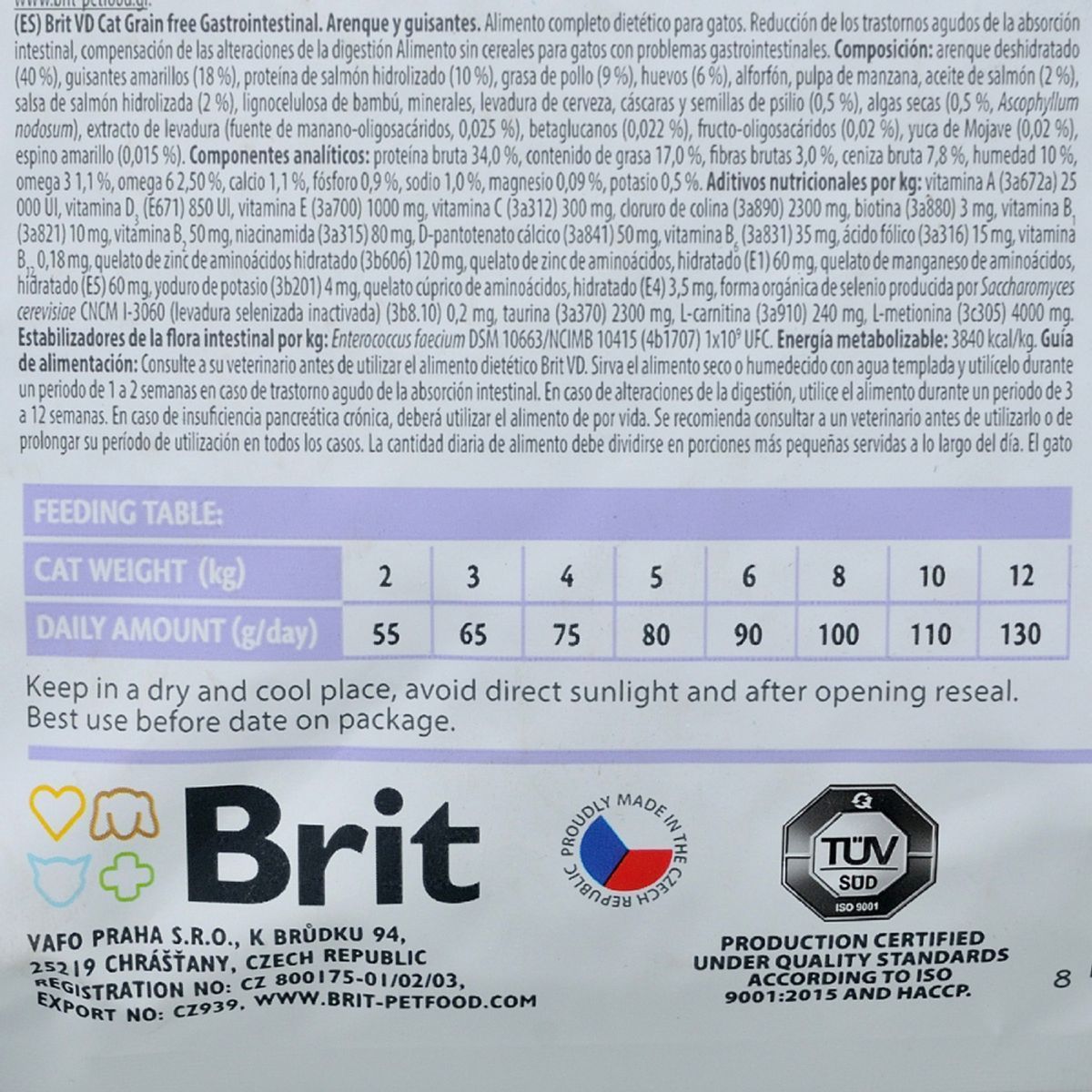 Сухий корм для котів Brit GF Veterinary Diet Gastrointestinal 400 г - оселедець та горох Сухий корм для котів Brit GF Veterinary Diet Gastrointestinal 400 г - оселедець та горох