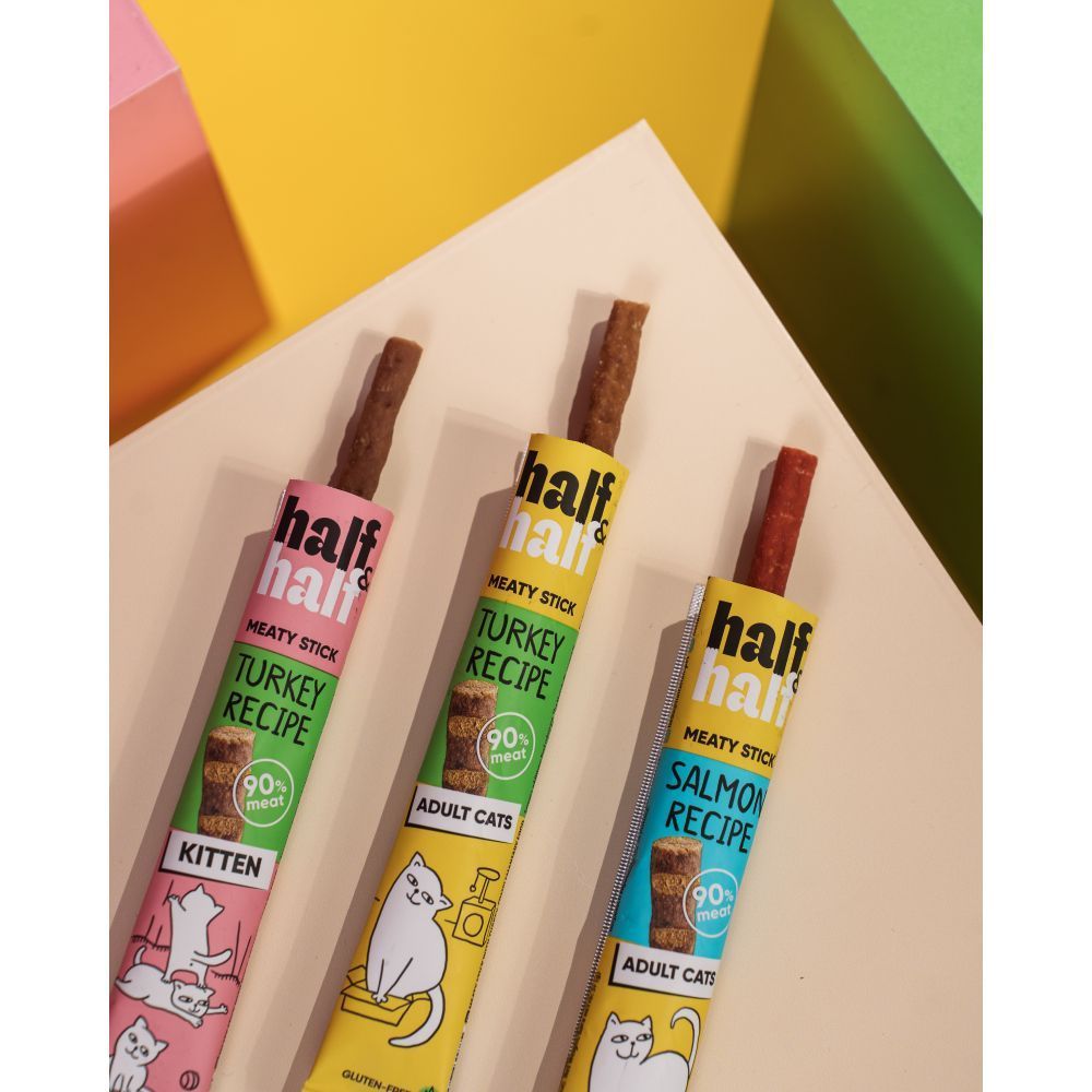 Сухой корм для кошек Half&Half Sensitive Digestion 300 г — индейка + лакомства для кошек Half&Half Meaty Stick 5 г — индейка Сухой корм для кошек Half&Half Sensitive Digestion 300 г — индейка + лакомства для кошек Half&Half Meaty Stick 5 г — индейка