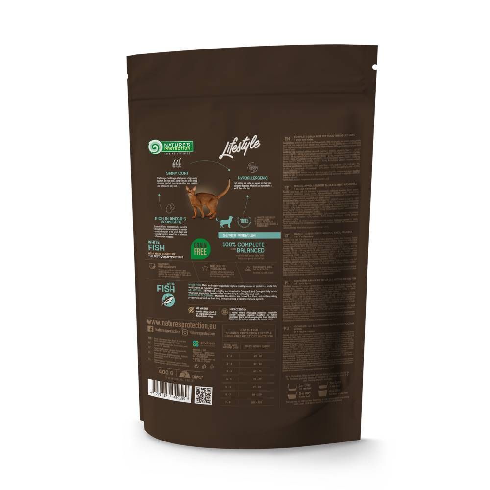 Сухий корм для котів Nature's Protection Lifestyle Adult Grain Free 400 г - біла риба Сухий корм для котів Nature's Protection Lifestyle Adult Grain Free 400 г - біла риба