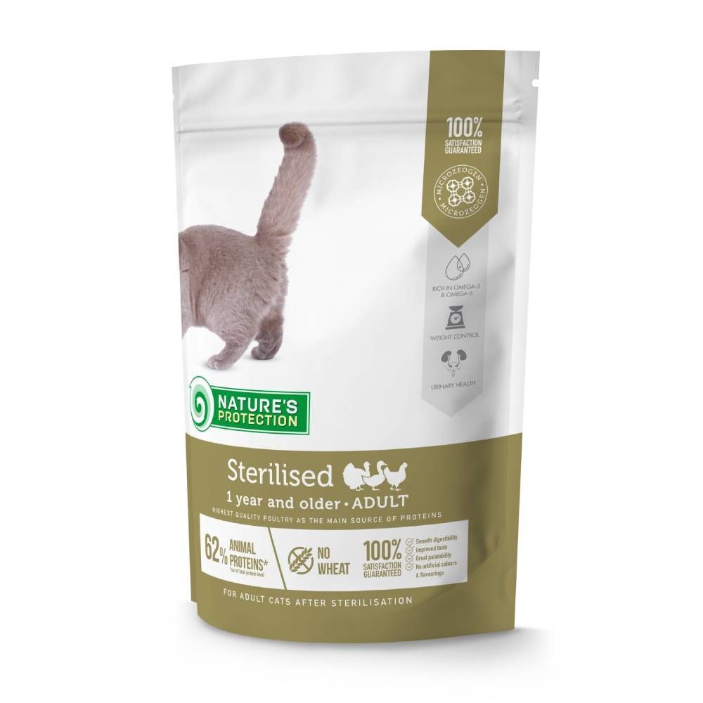 Сухий корм для котів Nature's Protection Sterilised Adult 400 г - домашня птиця Сухий корм для котів Nature's Protection Sterilised Adult 400 г - домашня птиця