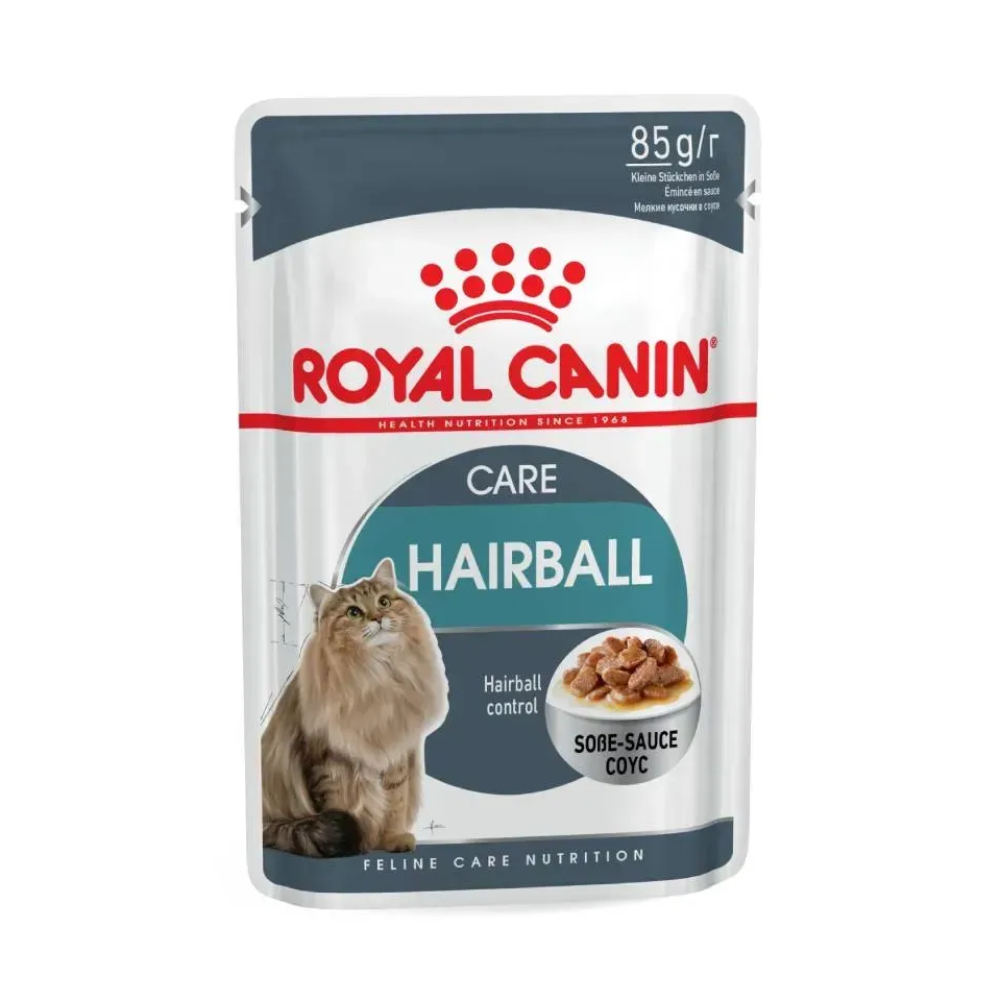 Набор сухого и влажного корма для кошек Royal Canin Hairball Care 2 кг + 4 шт. по 85 г