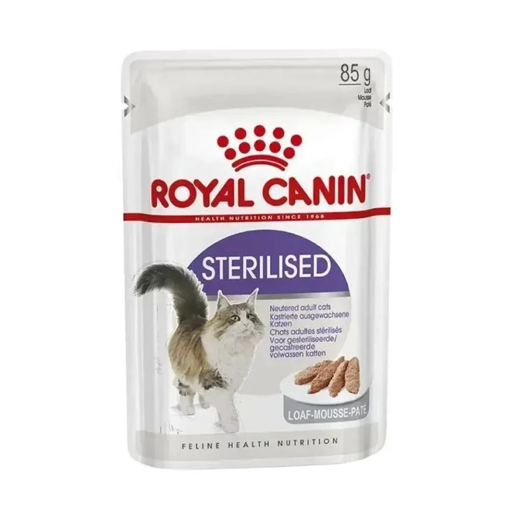 Набор сухого и влажного корма для кошек Royal Canin Sterilised 7+, 2 кг + 4 шт х 85 г pouch