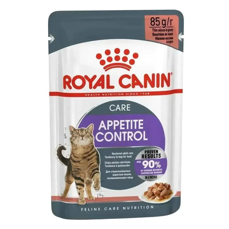 Набор сухого и влажного корма для кошек Royal Canin Appetite Control 2 кг + 4 шт. по 85 г