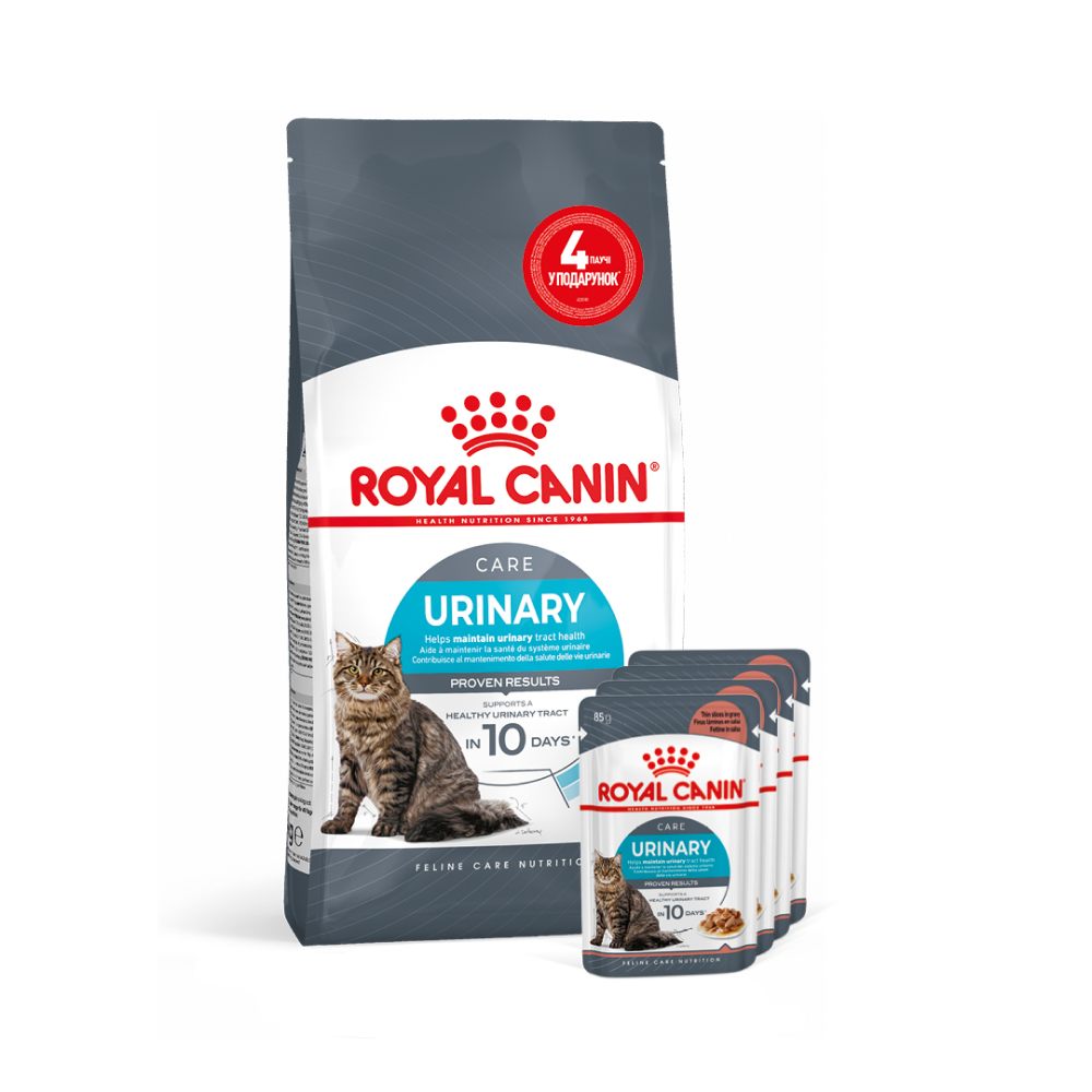 Набор сухого и влажного корма для кошек Royal Canin Urinary Care 2 кг + 4 шт. по 85 г