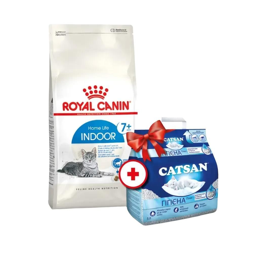 Сухой корм для кошек Royal Canin Indoor 7+ 3,5 кг + минеральный наполнитель Catsan 5 л Сухой корм для кошек Royal Canin Indoor 7+ 3,5 кг + минеральный наполнитель Catsan 5 л
