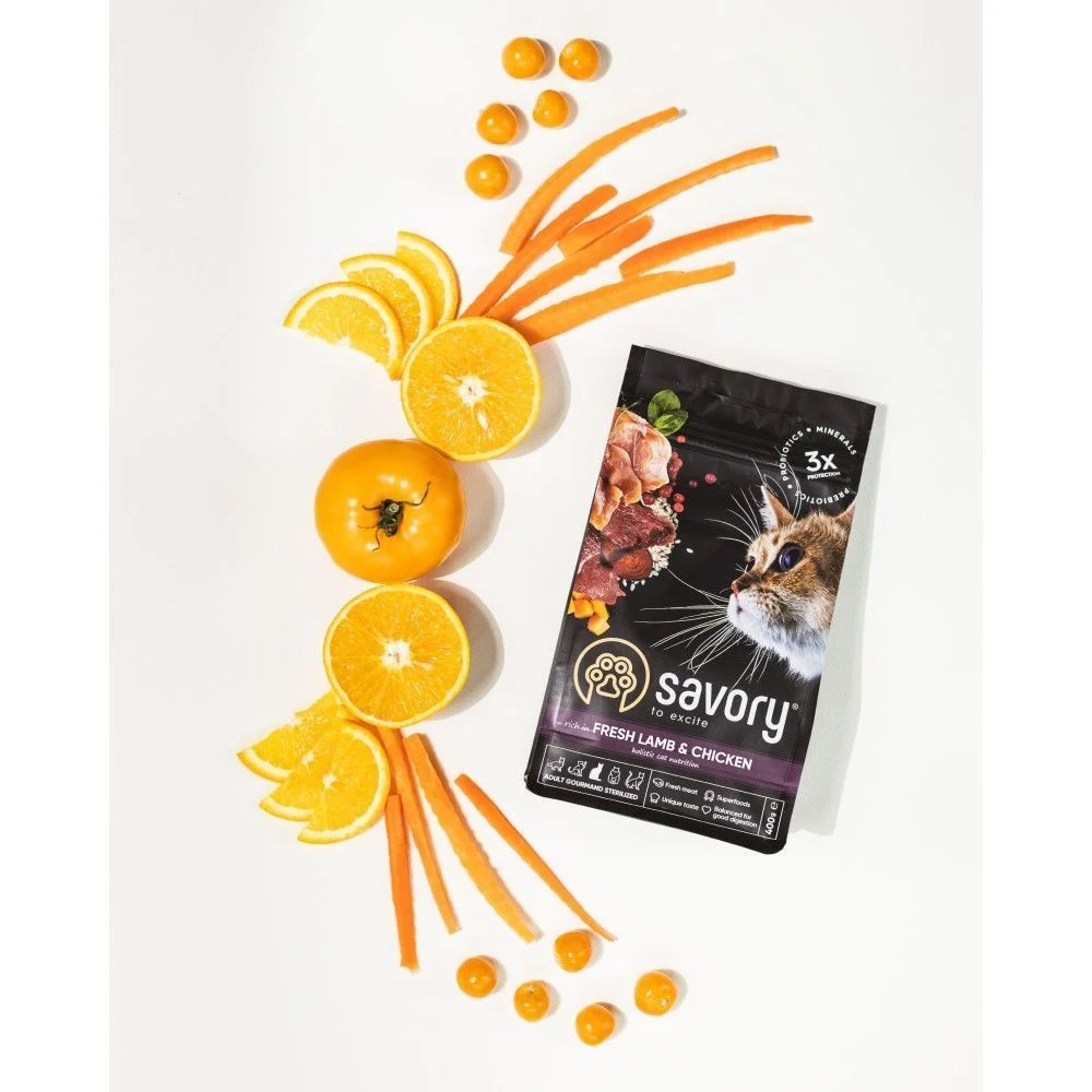Сухий корм для котів Savory Adult Cat Steril Fresh 400 г - ягня та курка