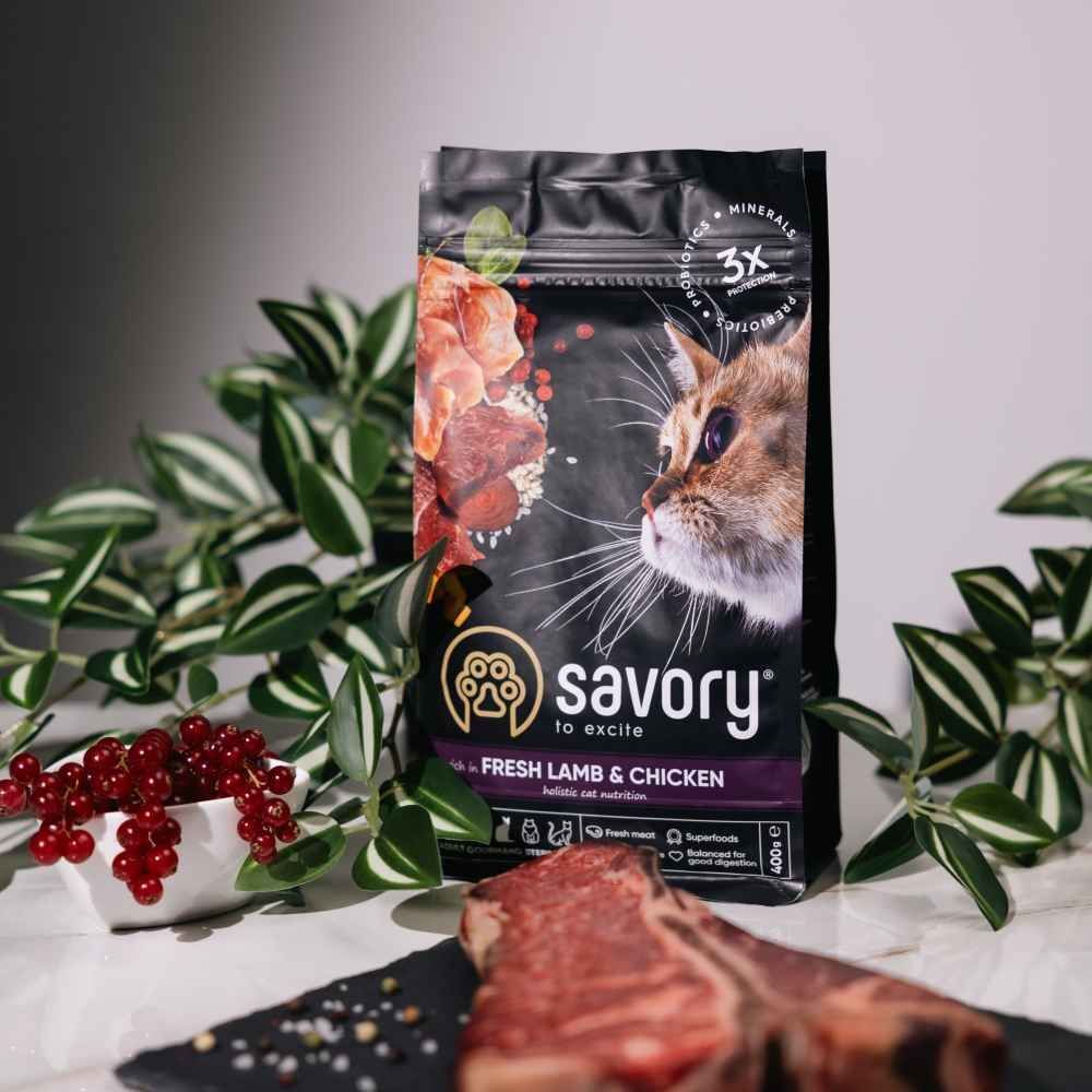 Сухий корм для котів Savory Adult Cat Steril Fresh 400 г - ягня та курка