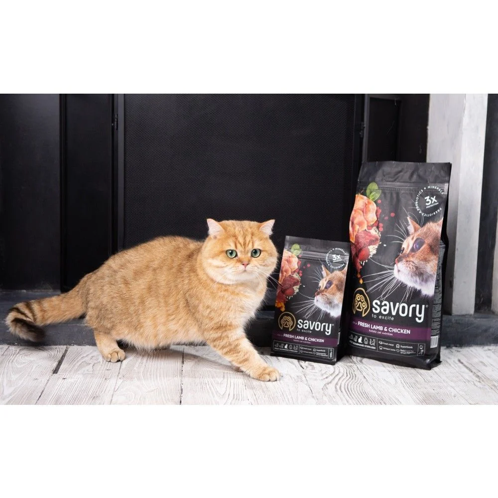 Сухий корм для котів Savory Adult Cat Steril Fresh 400 г - ягня та курка