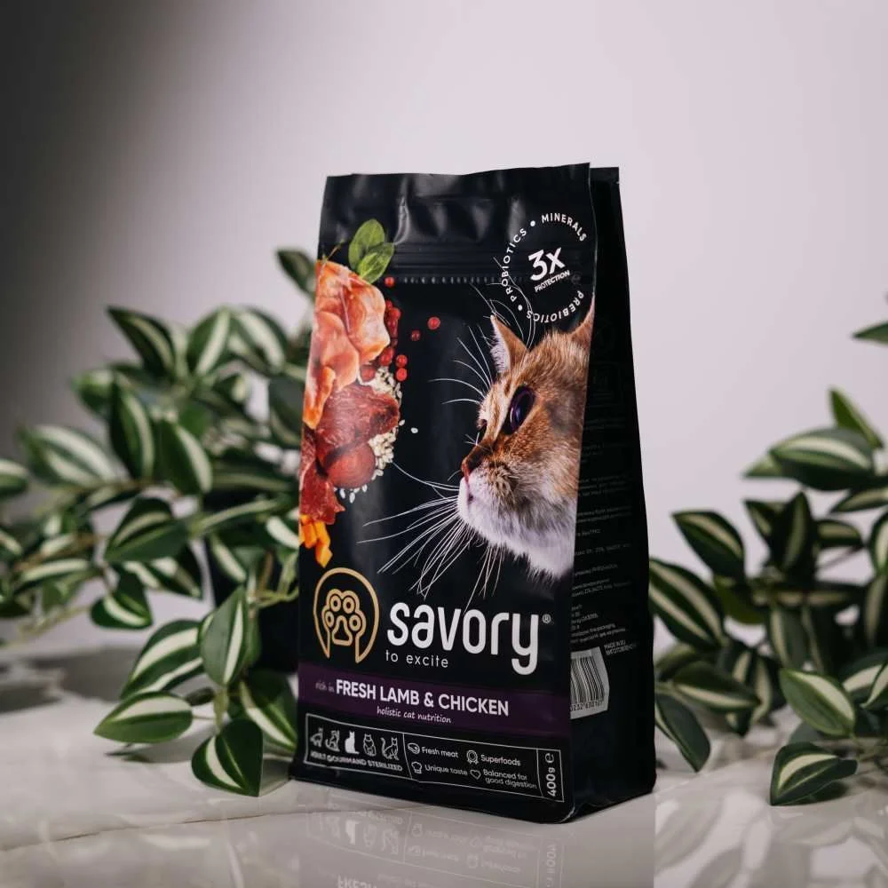 Сухий корм для котів Savory Adult Cat Steril Fresh 400 г - ягня та курка