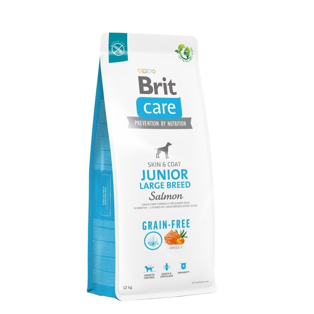 Сухой корм для щенков Brit Care Grain-free Junior Large Breed 12 кг - лосось
