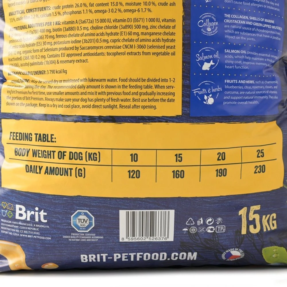 Cухий корм для собак Brit Premium Dog Adult M 15 кг - курка