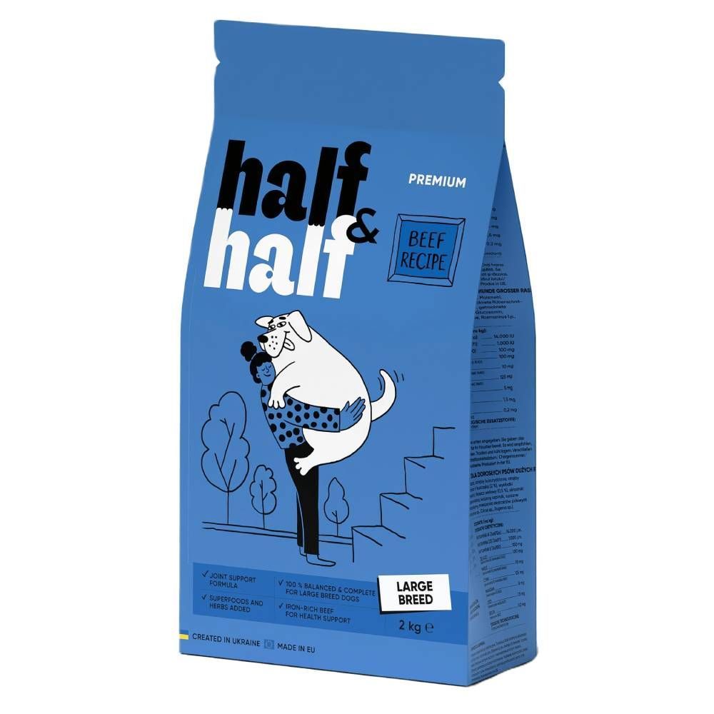 Π‘ΡΡ
ΠΎΠΉ ΠΊΠΎΡΠΌ Π΄Π»Ρ ΡΠΎΠ±Π°ΠΊ Half&Half Large Breed 2 ΠΊΠ³ - Π³ΠΎΠ²ΡΠ΄ΠΈΠ½Π° Π‘ΡΡ
ΠΎΠΉ ΠΊΠΎΡΠΌ Π΄Π»Ρ ΡΠΎΠ±Π°ΠΊ Half&Half Large Breed 2 ΠΊΠ³ - Π³ΠΎΠ²ΡΠ΄ΠΈΠ½Π°