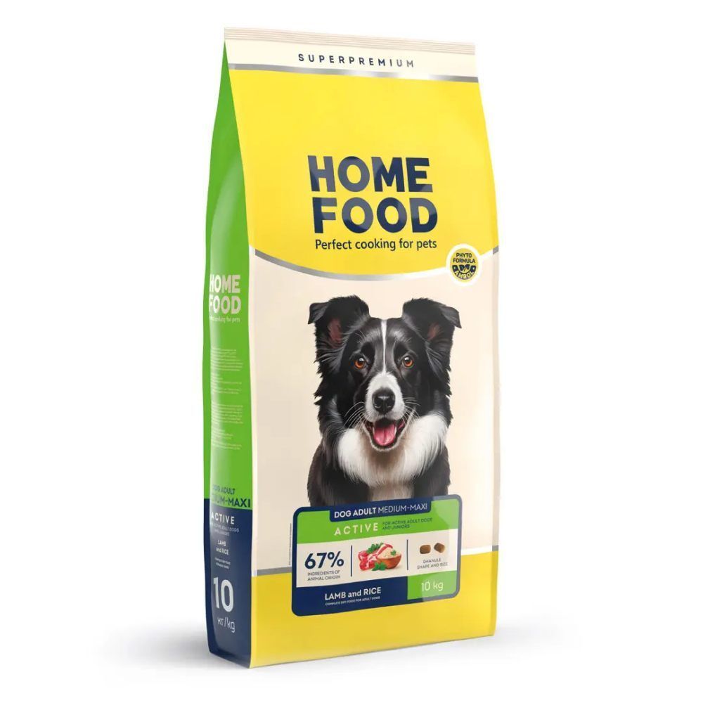 Сухой корм для собак Home Food Adult Medium Maxi Active 10 кг - ягненок и рис