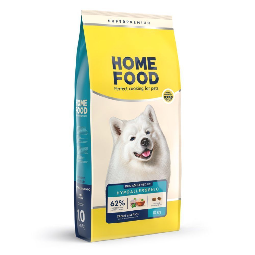 Сухий корм для собак Home Food Hypoallergenic Adult Medium 10 кг - форель та рис Сухий корм для собак Home Food Hypoallergenic Adult Medium 10 кг - форель та рис