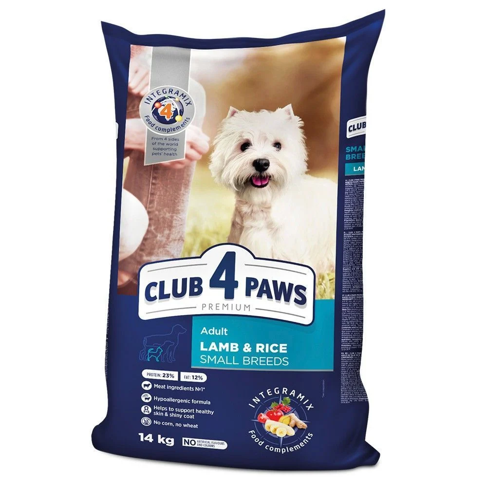 Сухой корм для собак Club 4 Paws Premium Small Breeds Adult 14 кг - ягненок и рис