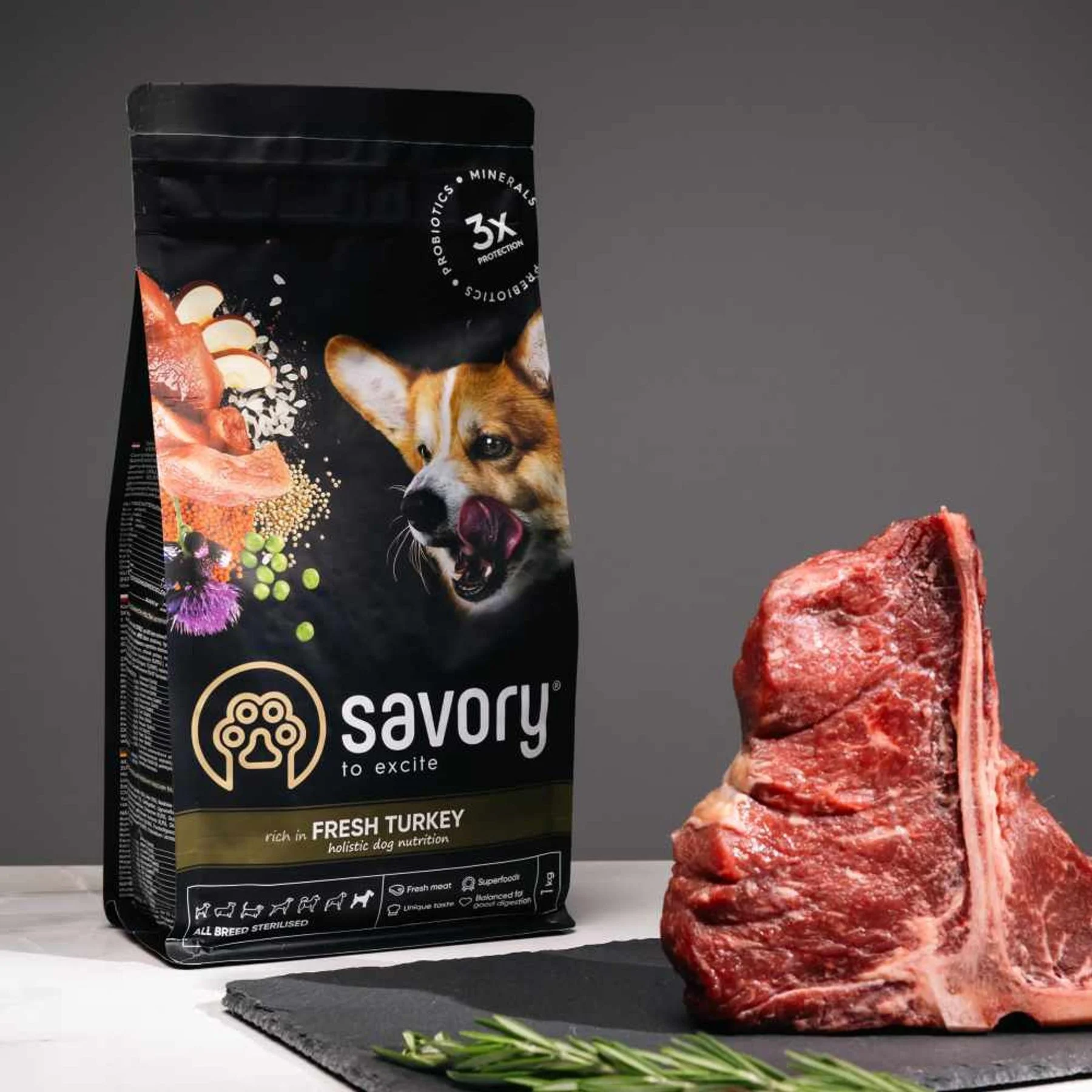 Сухий корм для собак Savory All Breed Sterilised 1 кг - індичка Сухий корм для собак Savory All Breed Sterilised 1 кг - індичка