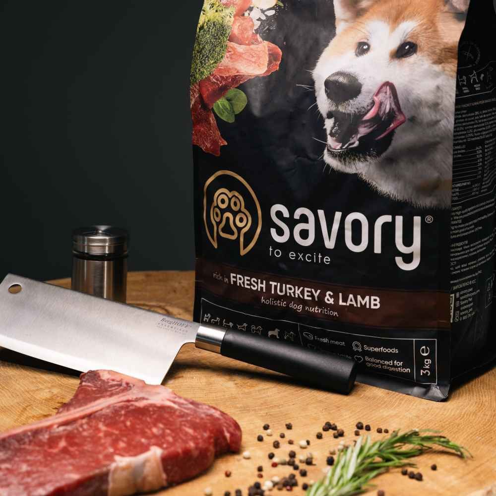 Сухий корм для собак Savory Large Breed 3 кг - індичка та ягня