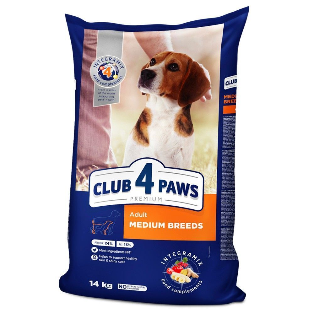 Сухой корм для собак Club 4 Paws Premium Medium Breeds Adult 14 кг - курица