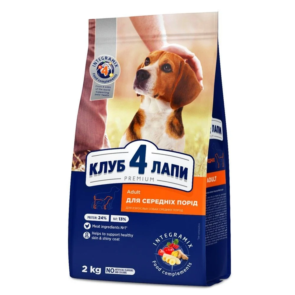 Сухий корм для собак Club 4 Paws Premium Medium Breeds Adult 2 кг - курка Сухий корм для собак Club 4 Paws Premium Medium Breeds Adult 2 кг - курка