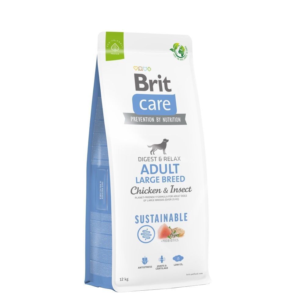Сухой корм для собак Brit Care Sustainable Adult Large Breed 12 кг - курица и насекомые Сухой корм для собак Brit Care Sustainable Adult Large Breed 12 кг - курица и насекомые