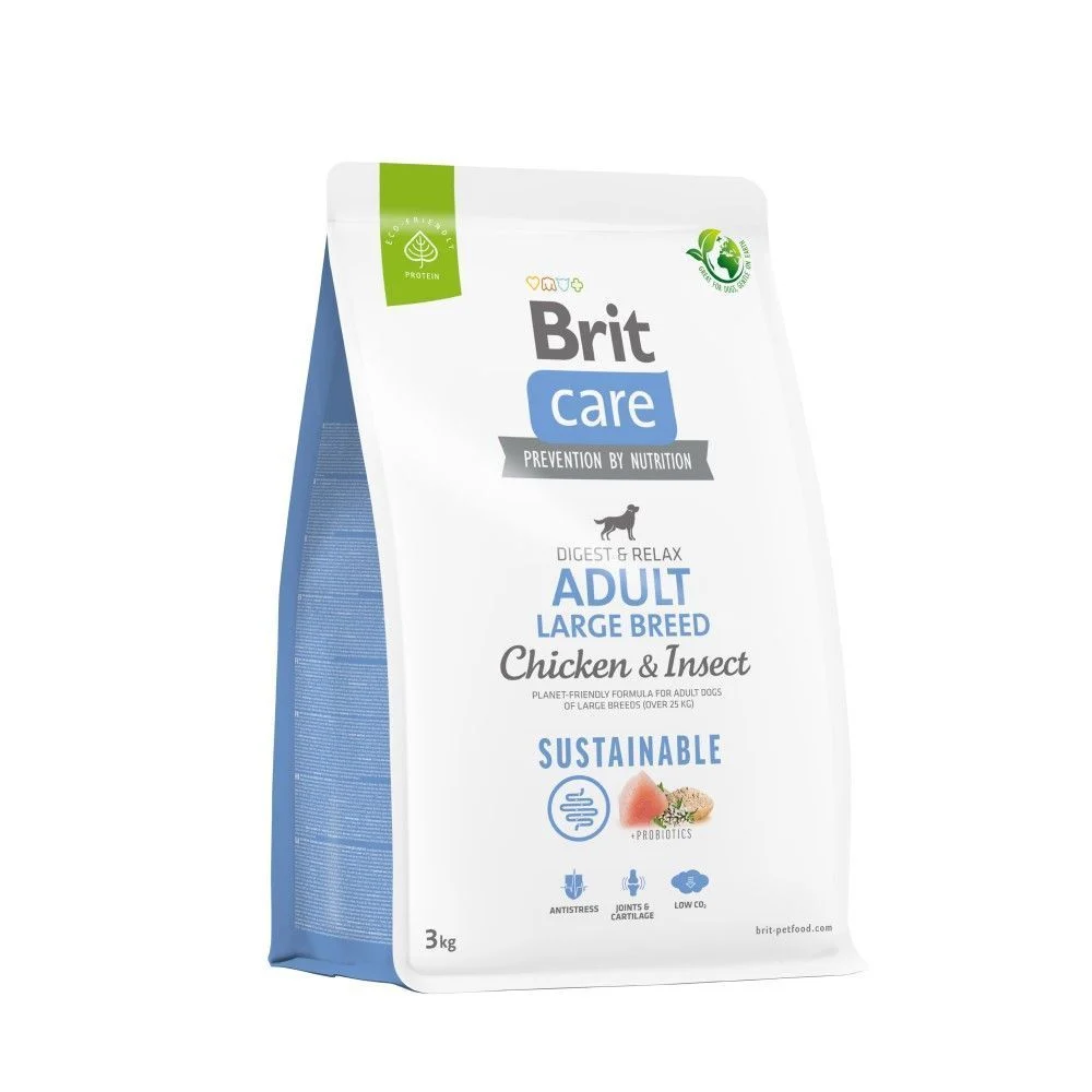 Сухой корм для собак Brit Care Sustainable Adult Large Breed 3 кг - курица и насекомые Сухой корм для собак Brit Care Sustainable Adult Large Breed 3 кг - курица и насекомые