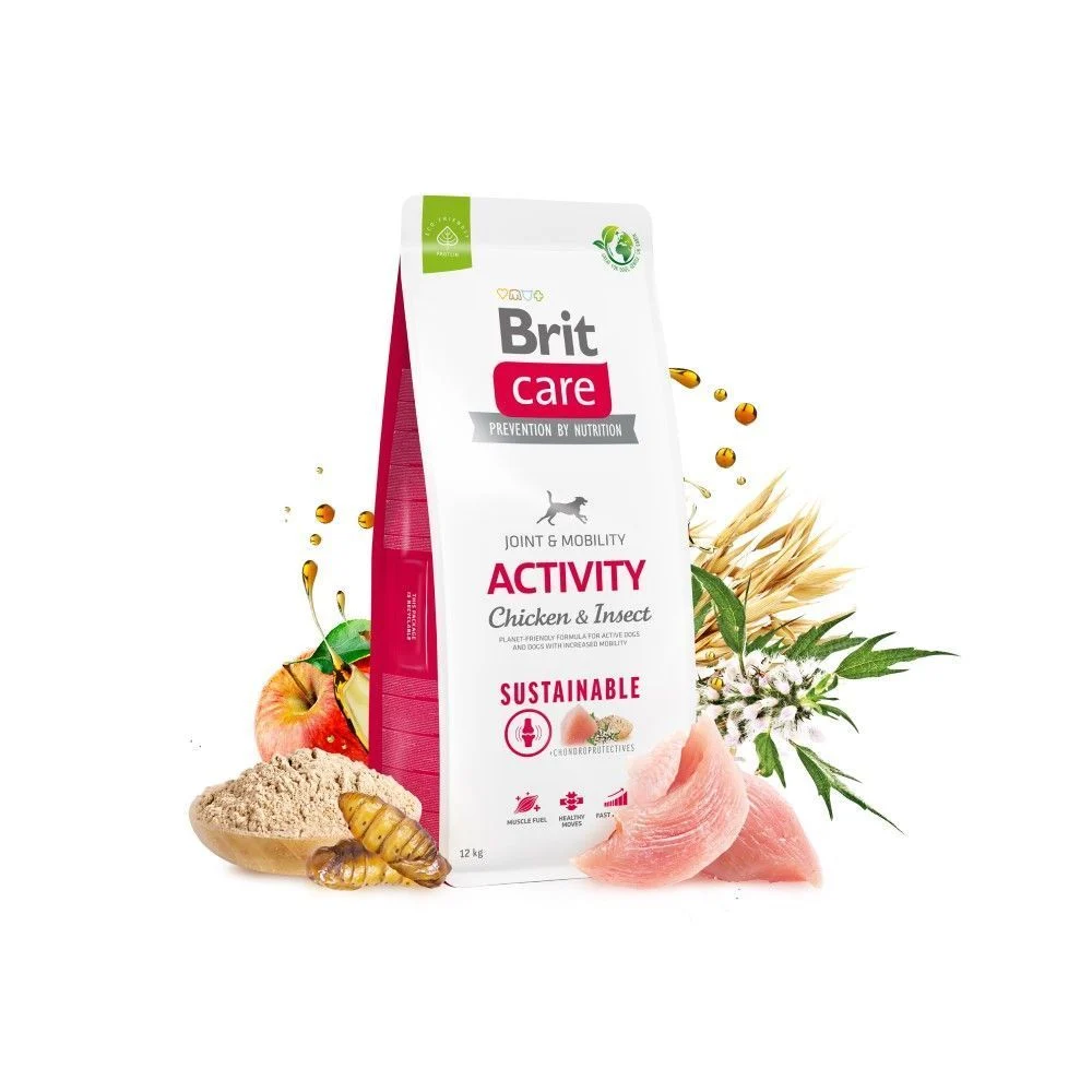 Brit Care Sustainable Activity сухой корм для собак 12 кг - курица и насекомые