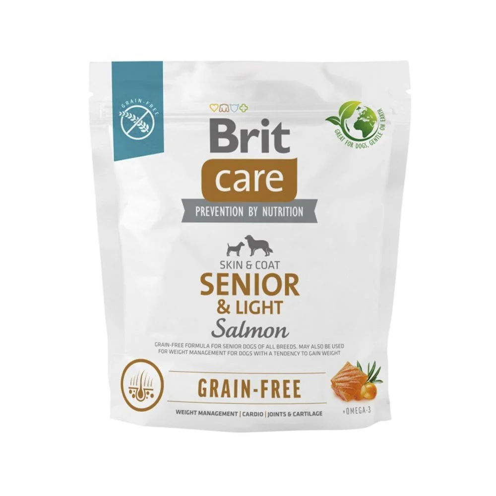 Сухий корм для собак Brit Care Grain-free Senior&Light 1 кг - лосось Сухий корм для собак Brit Care Grain-free Senior&Light 1 кг - лосось