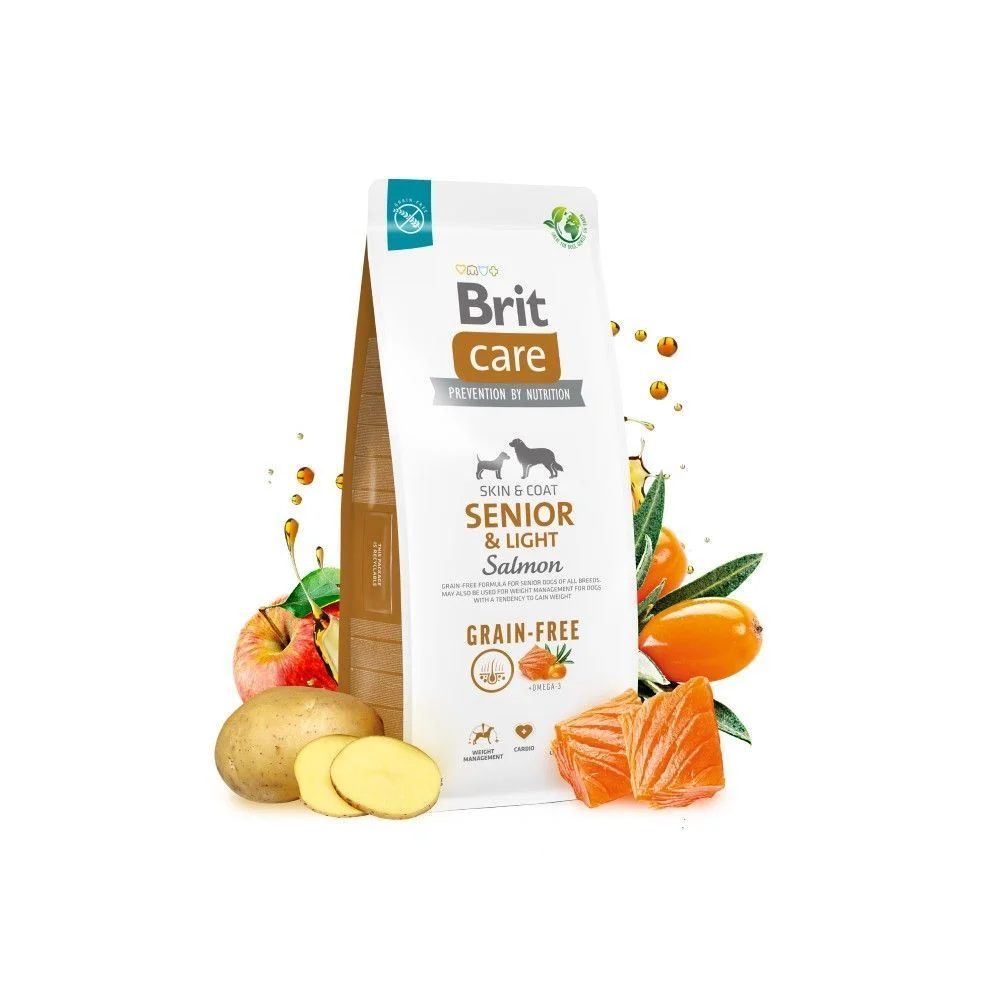 Сухий корм для собак Brit Care Grain-free Senior&Light 1 кг - лосось Сухий корм для собак Brit Care Grain-free Senior&Light 1 кг - лосось