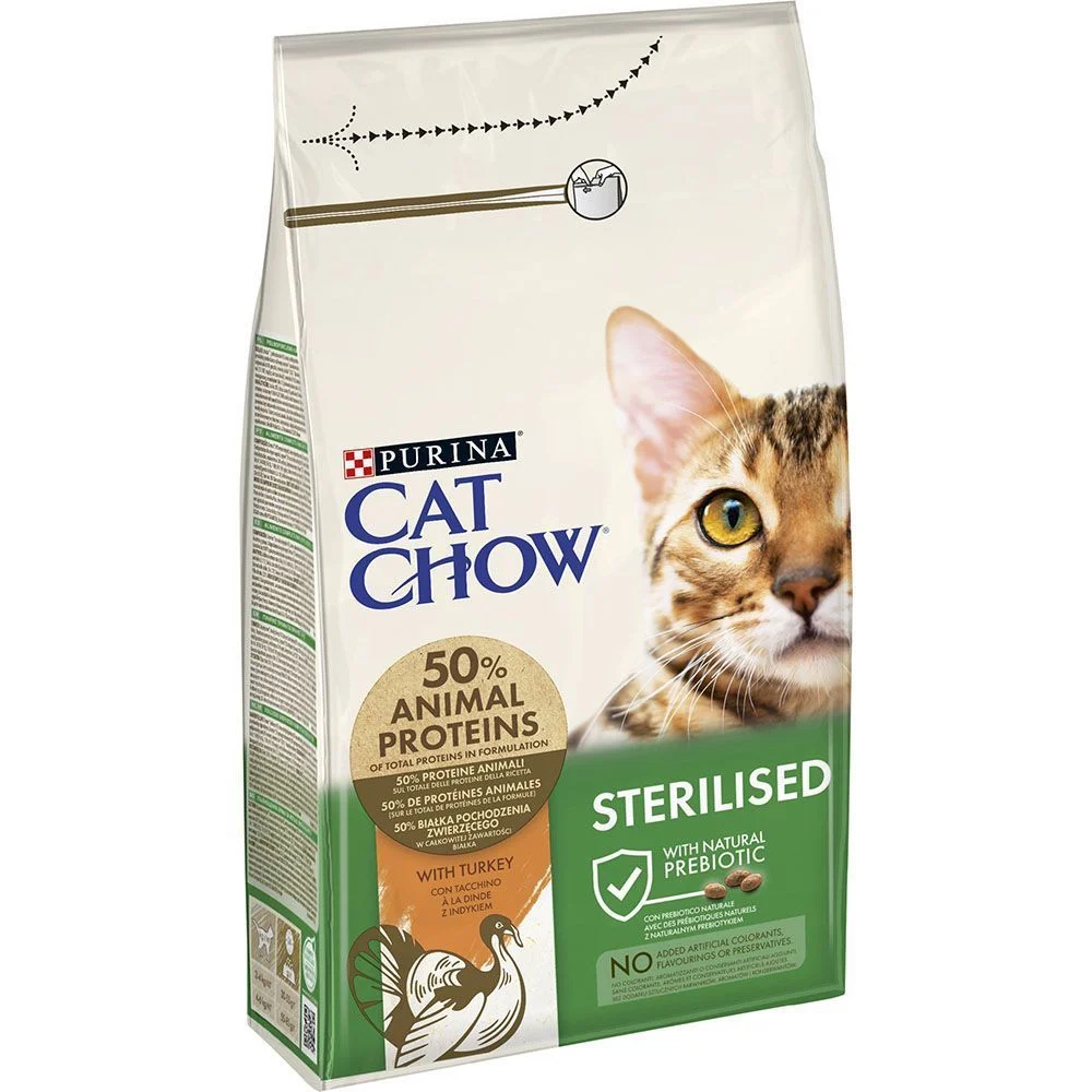 Сухой корм для кошек Cat Chow Sterilized 1,5 кг - индейка Сухой корм для кошек Cat Chow Sterilized 1,5 кг - индейка