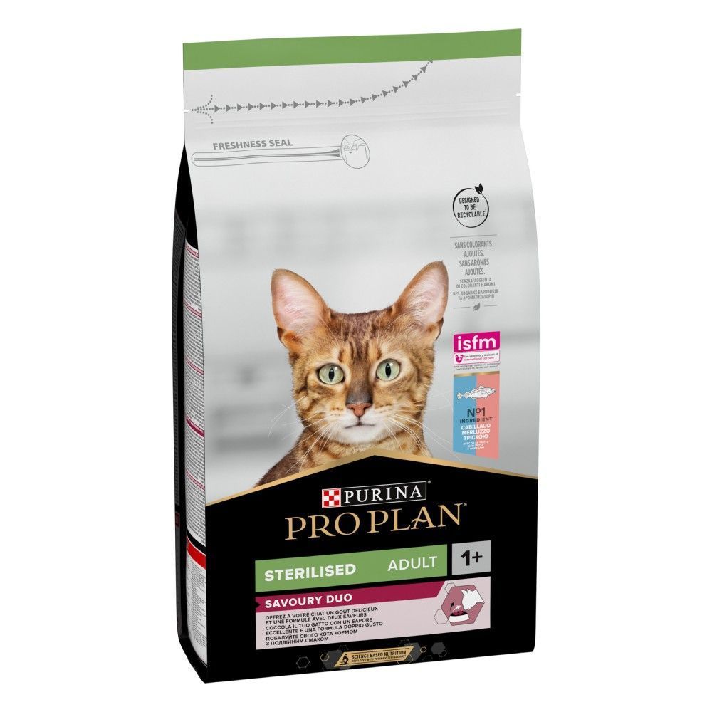 Сухой корм для кошек Pro Plan Sterilised Savoury Duo 1,5 кг - треска и форель Сухой корм для кошек Pro Plan Sterilised Savoury Duo 1,5 кг - треска и форель