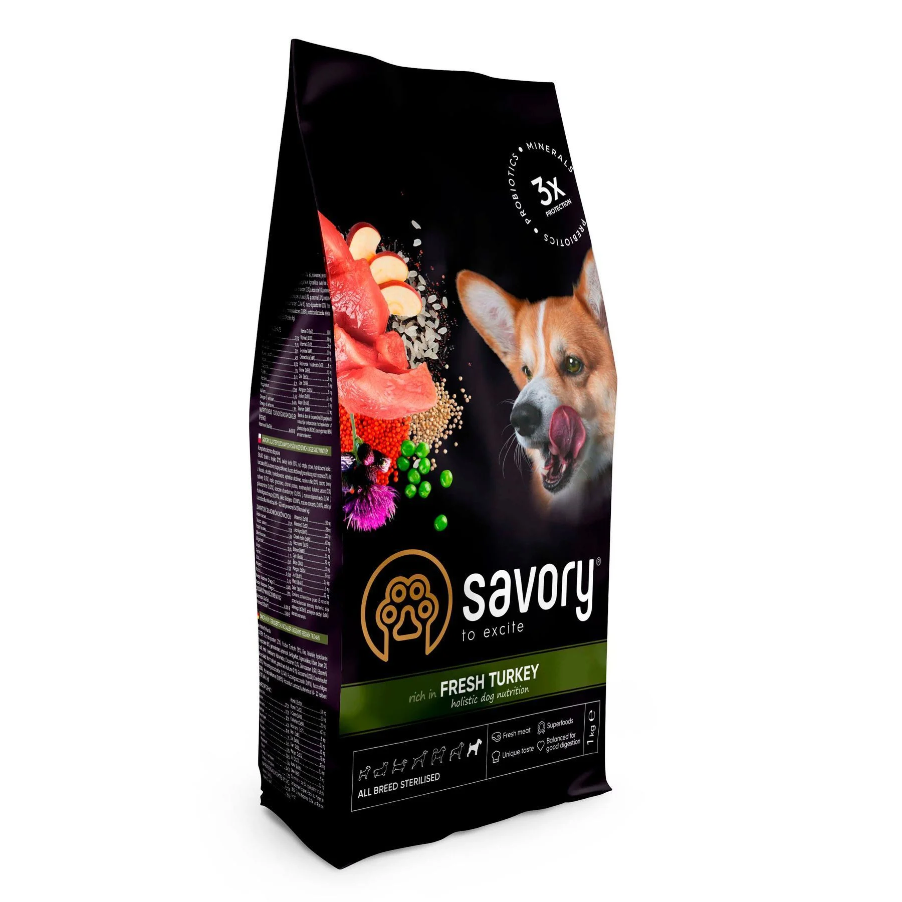 Сухий корм для собак Savory All Breed Sterilised 1 кг - індичка Сухий корм для собак Savory All Breed Sterilised 1 кг - індичка