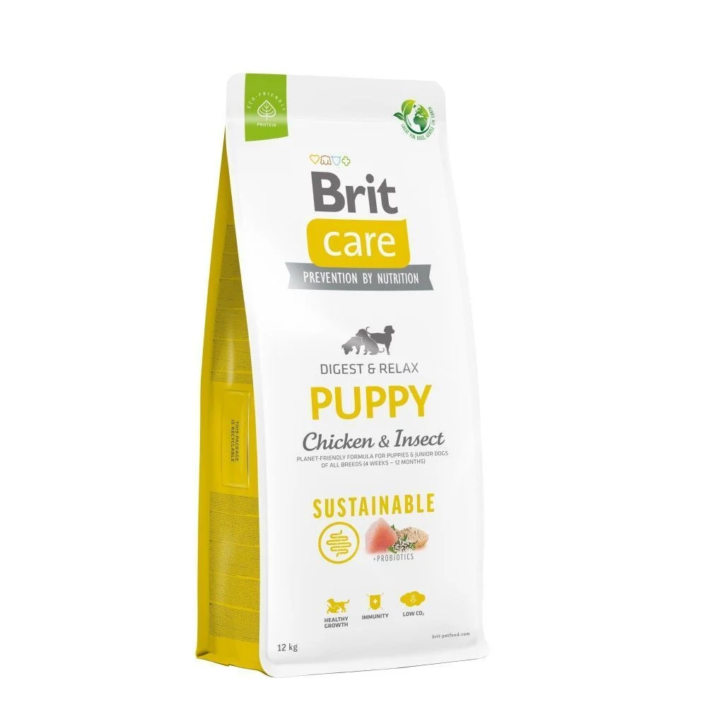 Сухой корм для щенков Brit Care Sustainable Puppy сухой 12 кг - курица и насекомые