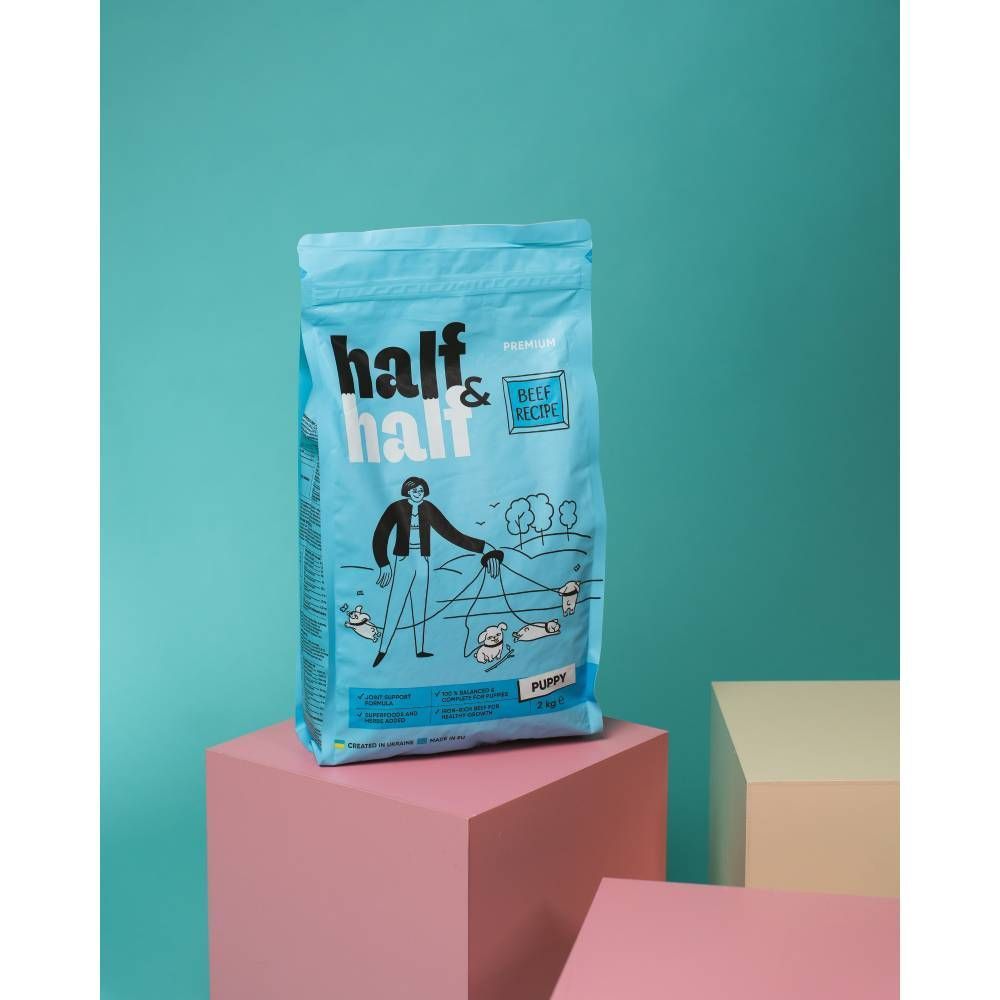 Cухий корм для цуценят Half&Half Puppy 2 кг - яловичина