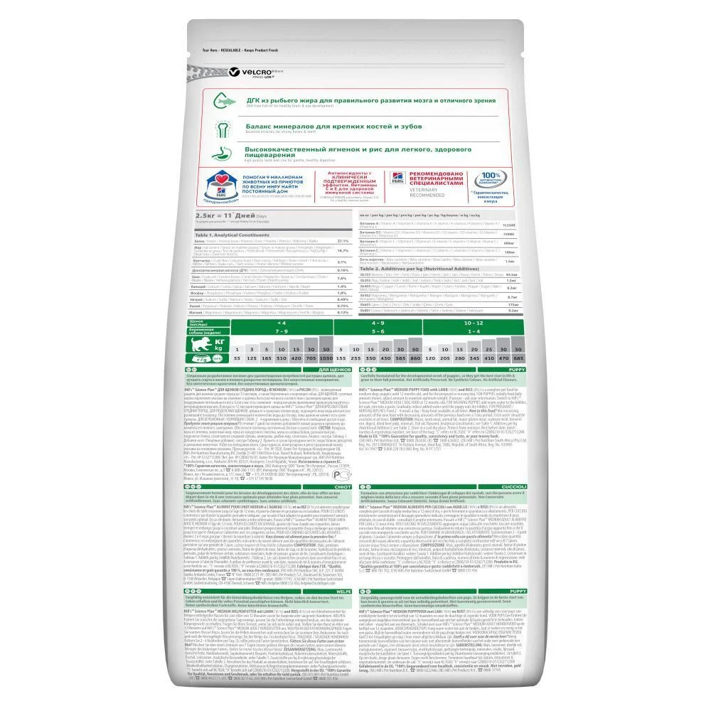 Сухой корм для щенков Hill’s Science Plan Medium Breed Puppy 2,5 кг - ягненок и рис Сухой корм для щенков Hill’s Science Plan Medium Breed Puppy 2,5 кг - ягненок и рис