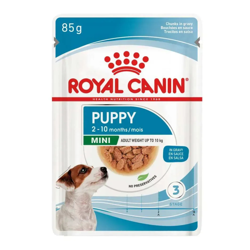 Набір сухого та вологого корму для цуценят Royal Canin Mini Puppy 2 кг + 4 шт х 85 г