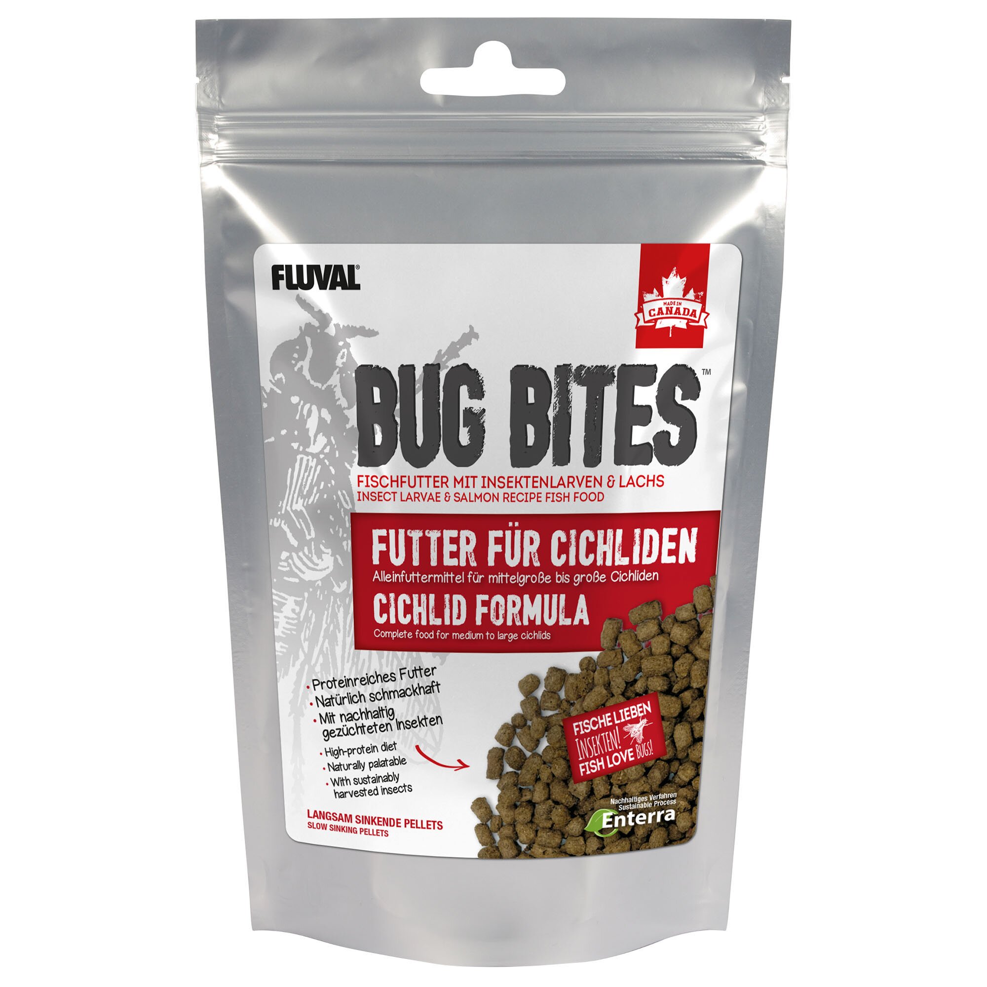 Сухий корм для акваріумних риб Fluval в гранулах «Bug Bites Cichlid Formula» 100 г (для всіх середніх та великих цихлід)