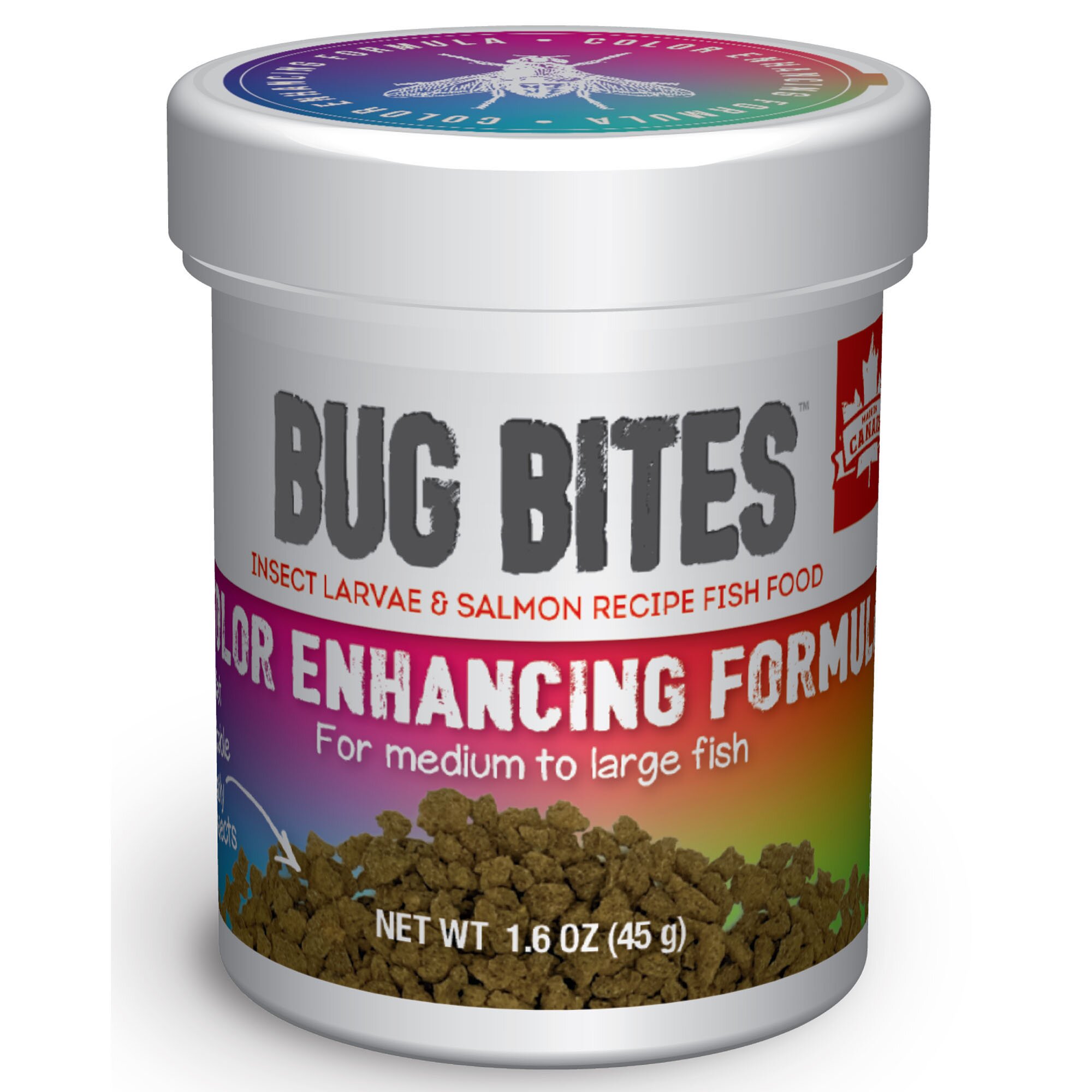 Сухий корм для акваріумних риб Fluval в гранулах «Bug Bites Color Enhancing Formula» 200 мл (для всіх середніх та великих акваріумних риб)