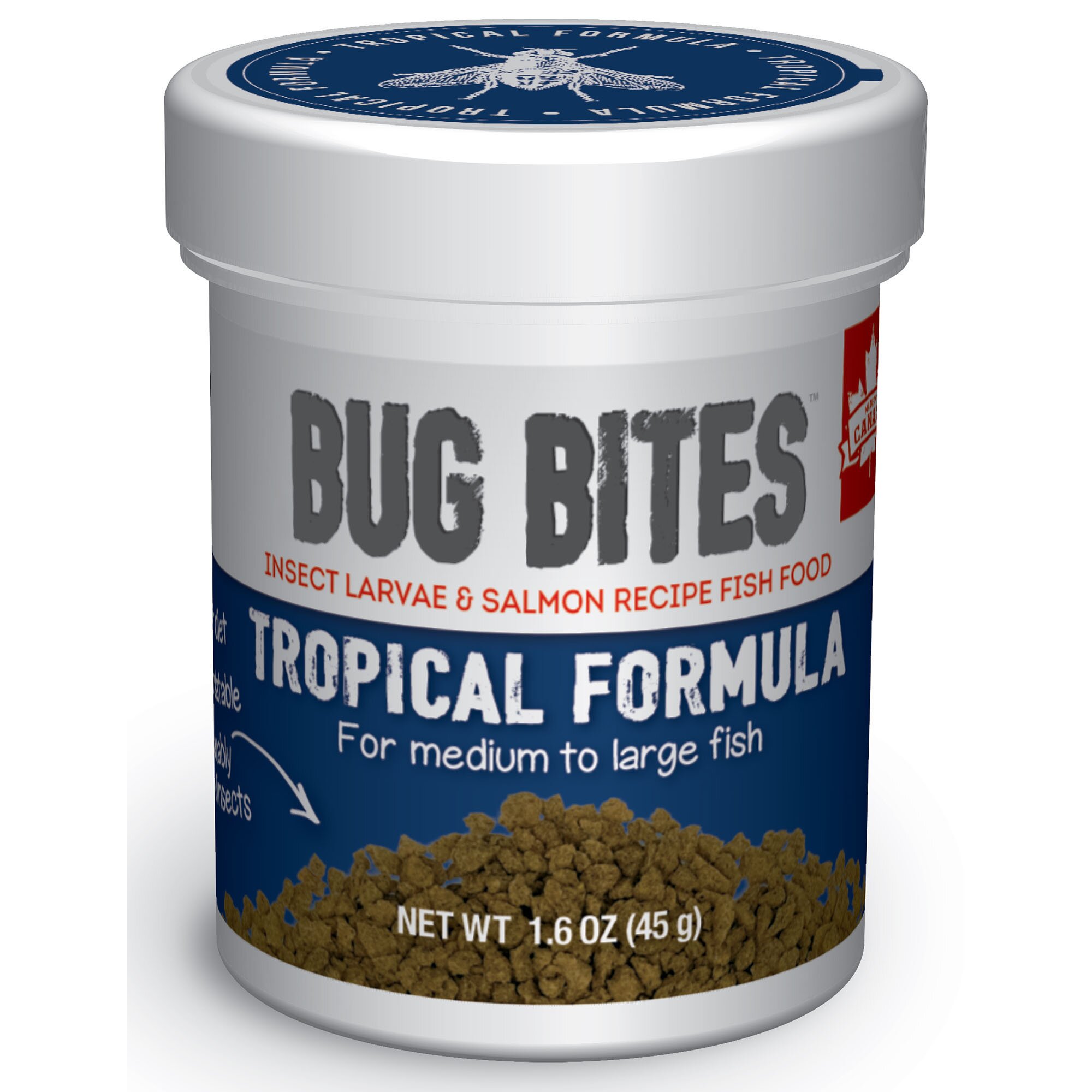 Сухий корм для акваріумних риб Fluval в гранулах «Bug Bites Tropical Formula» 200 мл (для всіх середніх та великих акваріумних риб)