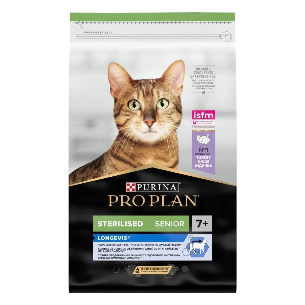 Сухой корм для кошек Pro Plan Sterilised Senior Longevis 1,5 кг - индейка Сухой корм для кошек Pro Plan Sterilised Senior Longevis 1,5 кг - индейка