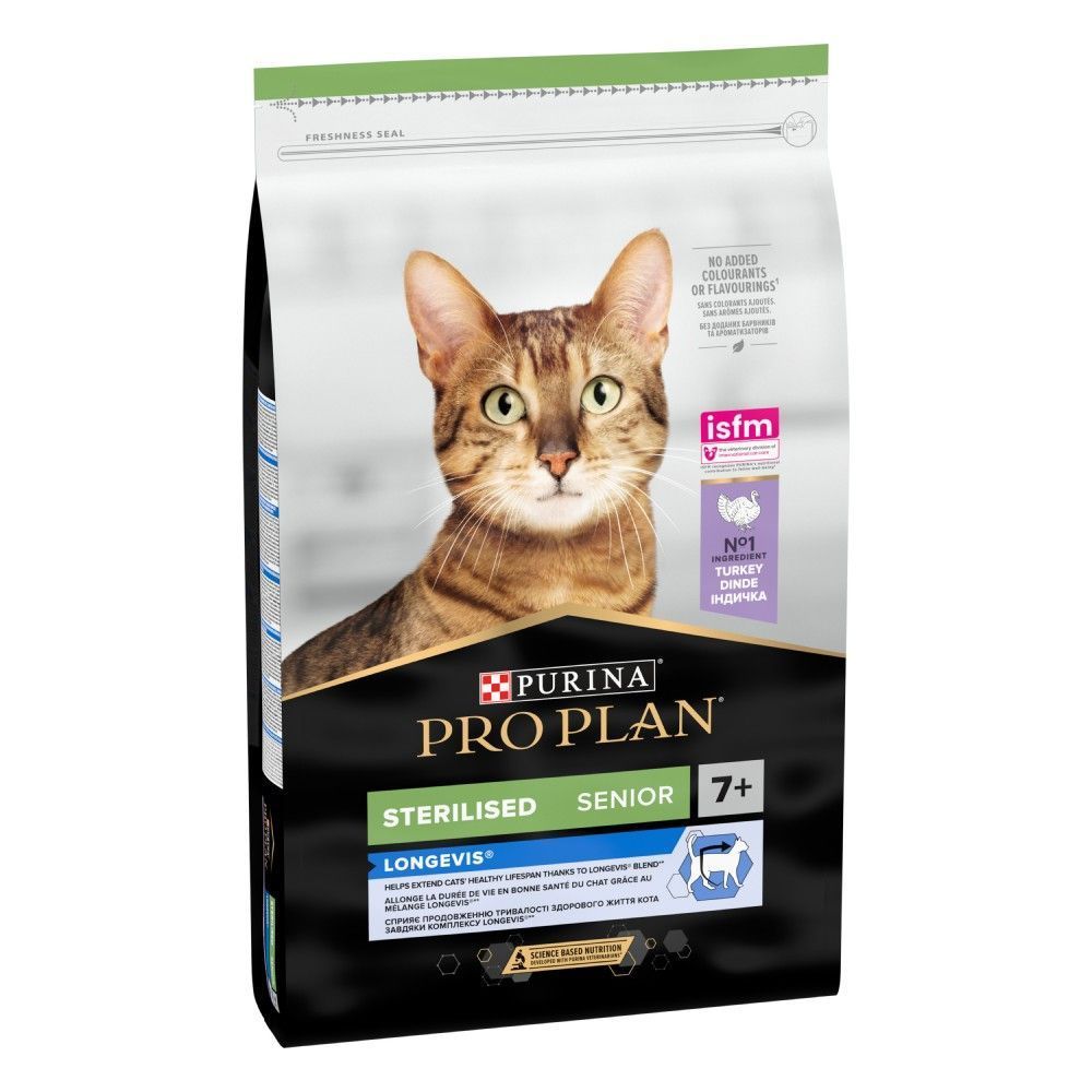 Сухой корм для кошек Pro Plan Sterilised Senior Longevis 1,5 кг - индейка Сухой корм для кошек Pro Plan Sterilised Senior Longevis 1,5 кг - индейка