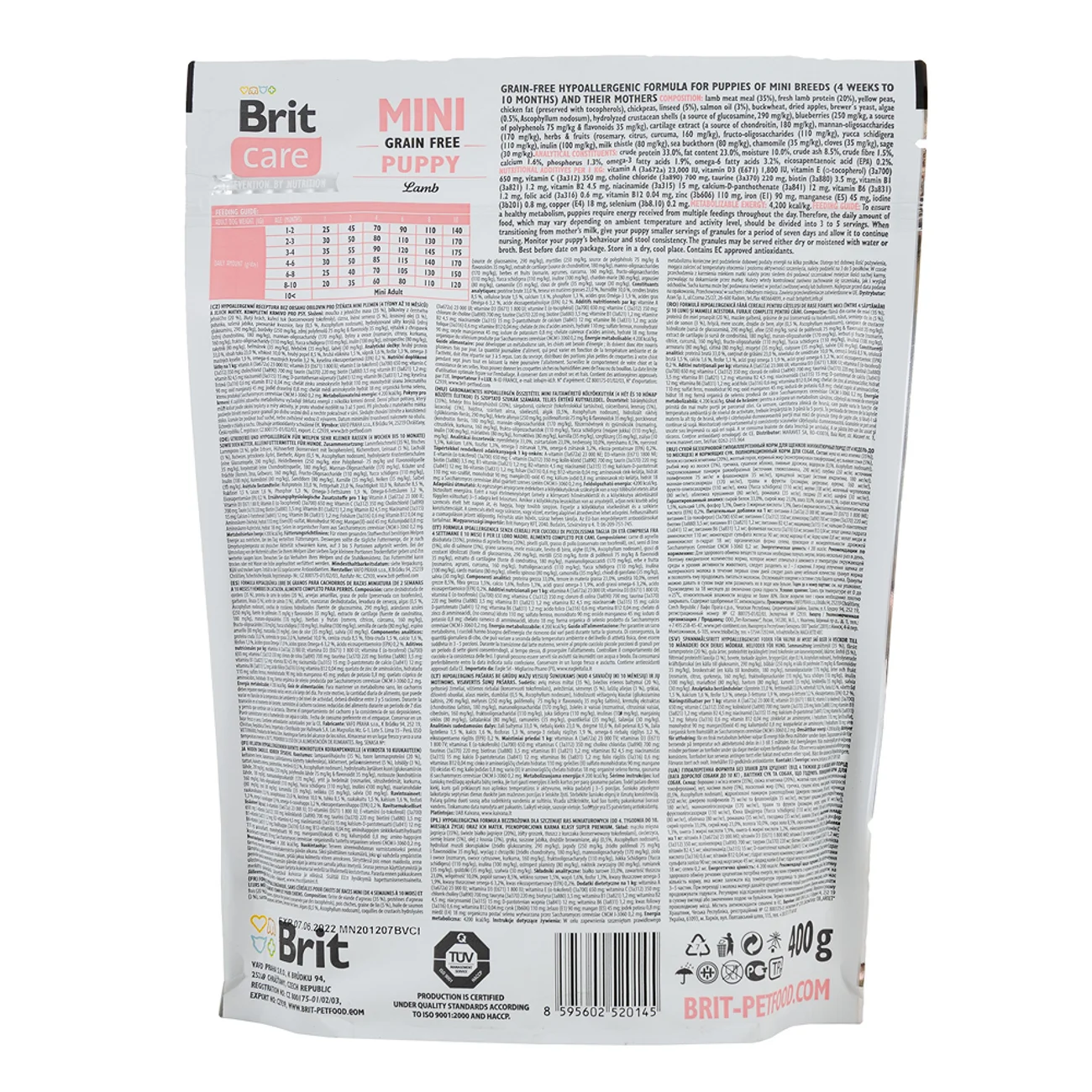 Сухий корм для цуценят Brit Care Mini GF Puppy 400 г - ягня Сухий корм для цуценят Brit Care Mini GF Puppy 400 г - ягня